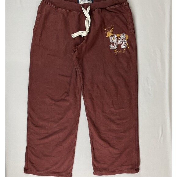 Bottoms Out Loungewear Sleep Joggers Men’s L Rust Red Drawsting Blokecore Cozy - Picture 1 of 16